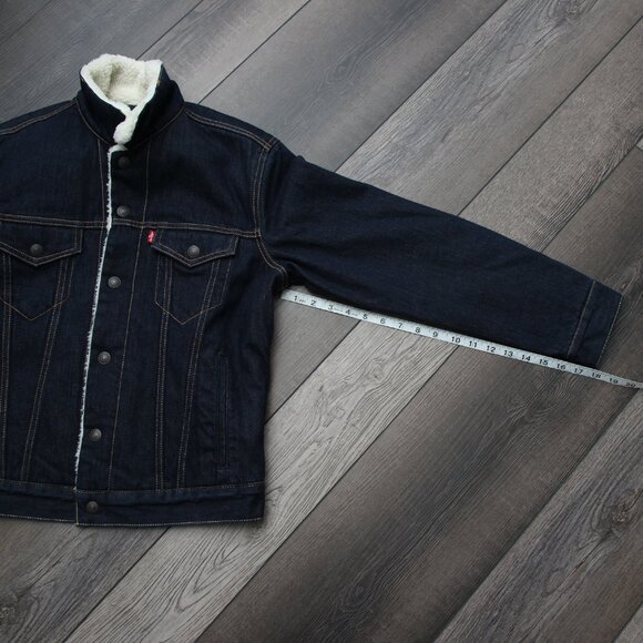 🧥 Levi’s Men’s Sherpa Trucker Jacket 👖 PC9-16365-0075 | Denim Lined Size Small - Picture 10 of 15